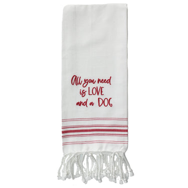 Red All you need love dog towel ET000019 - The Fox Decor